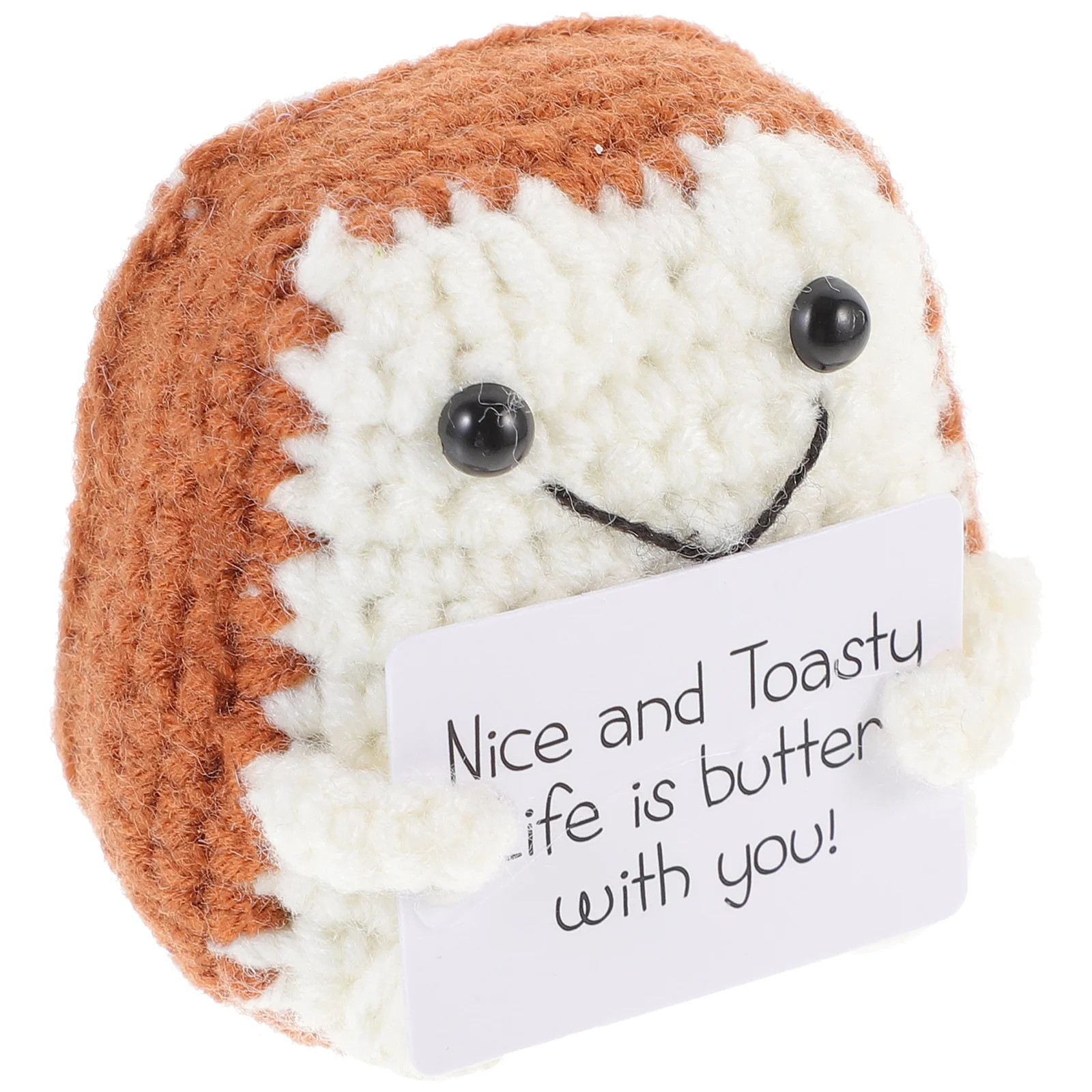 

Toast Shaped Woolen Yarn Desktop Bookshelf Small Toast Ornament