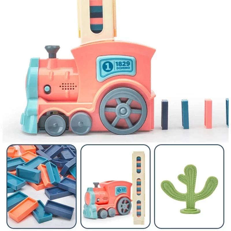 

Kids Electric Domino Train Car Set Sound & Light Automatic Laying Dominoes Brick Blocks Game Educational DIY Toy Gift