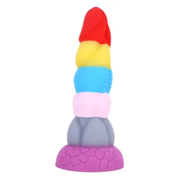 Rainbow Prisoner Dragon's New Liquid Silicone Eggless Monster Dildo Anal Plug SM Men and Women Couples Adult Sex Products 1