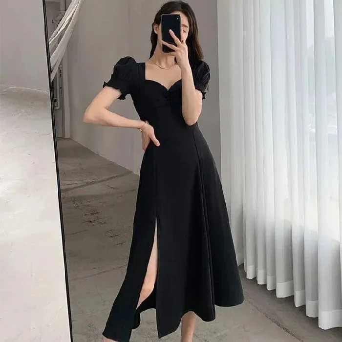 Black Hepburn style French dress