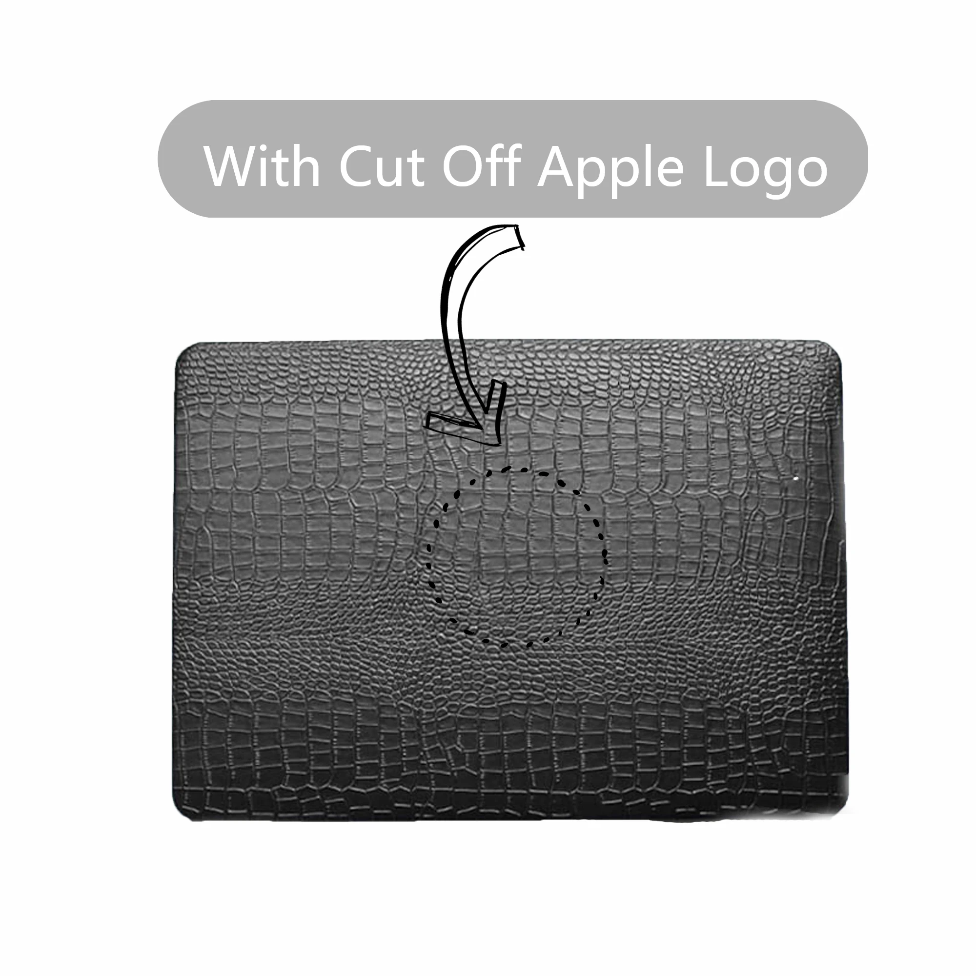 Capa de Macbook de Crocodilo Preto Case do Portátil Abstrato para Macbook ar 13 Macbook Pro 13 16 14 15 com o Logotipo de Corte - Imagem 2