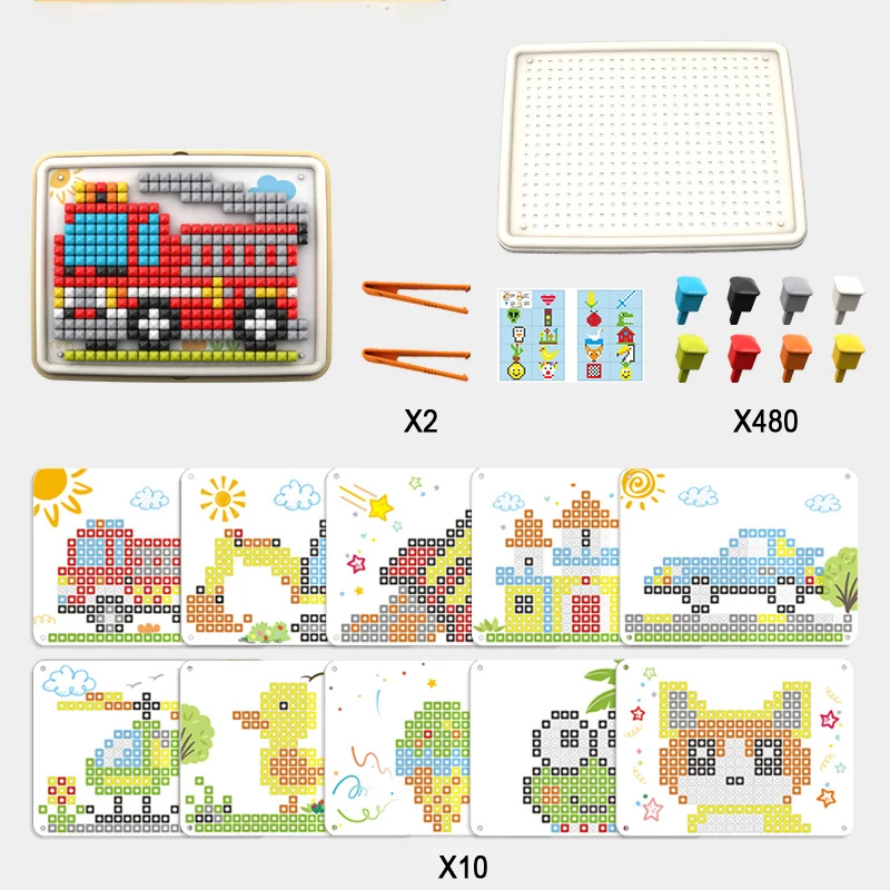 Kid Mushroom Nail Puzzle Creative Activity Toy Montessori Concentration Trainting Fine Motor Skills Development Intelligent Game