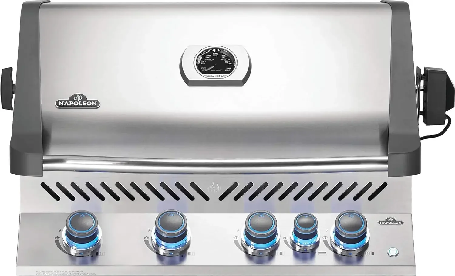 Built-in Prestige 500 BBQ Grill Stainless Steel Natural Gas 3 With Infrared Rear Burner, Premium Barbecue For Grilling Masters