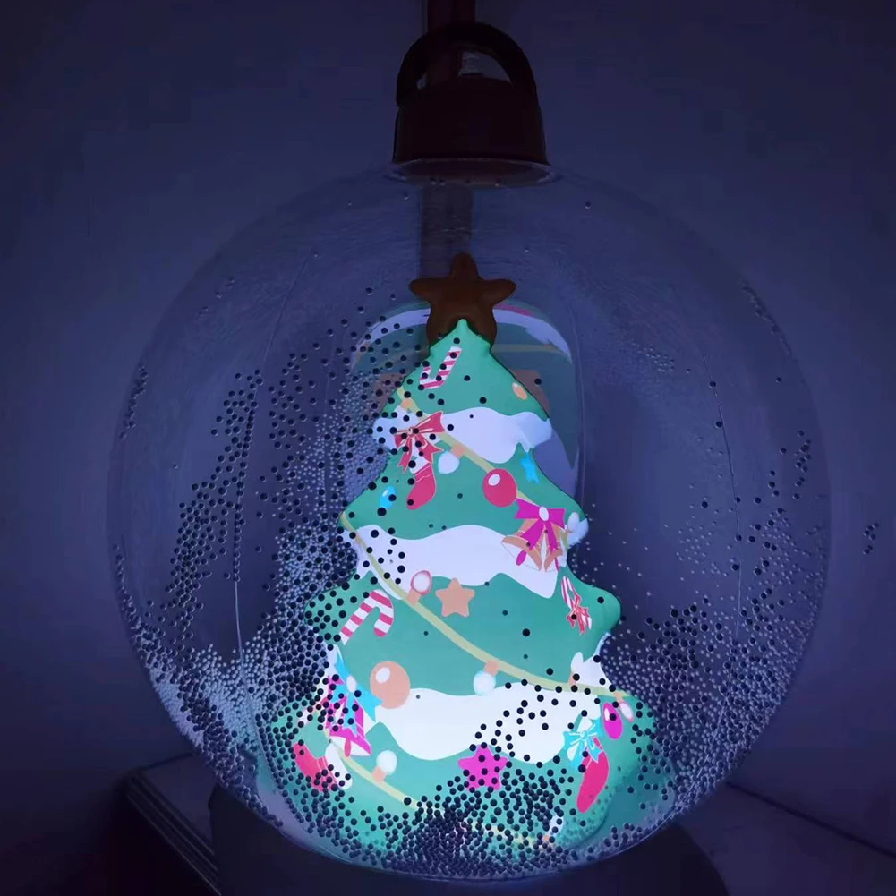 24 Inch Light Up PVC Inflatable Christmas Ball New Years Christmas Ornaments with Light and Remote Holiday Yard Lawn Porch Decor