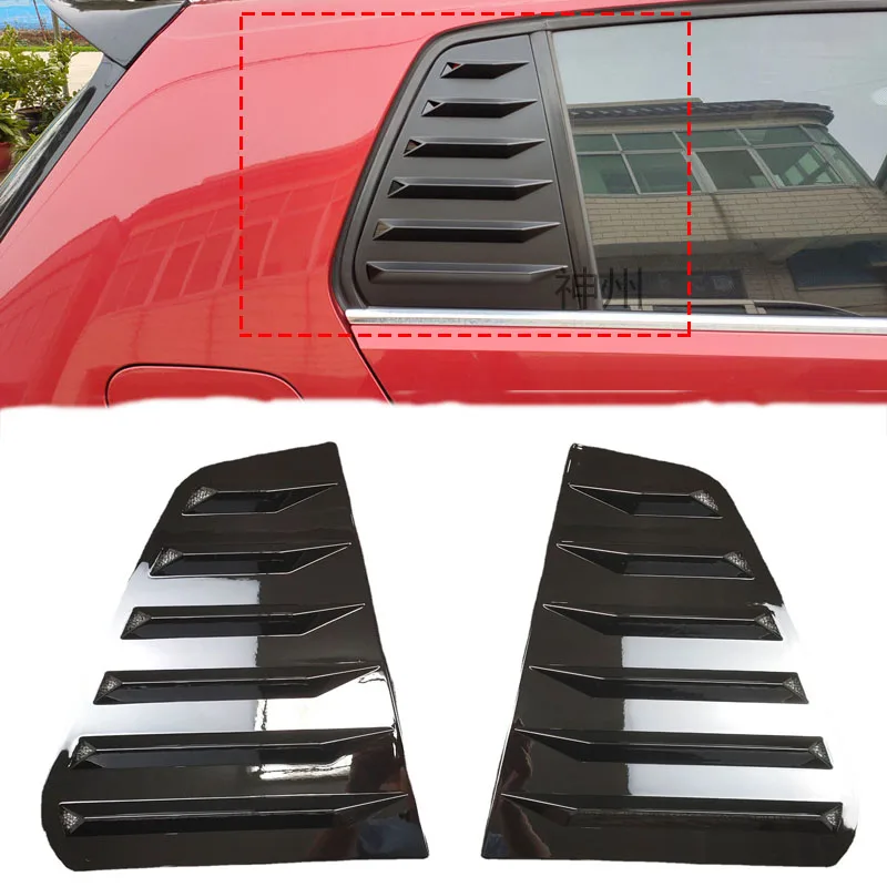 

2 Pack Car Rear Triangle Blinds Blind Guards Carbon ABS Fiber Rear Glass Sport Blinds for GOLF MK7 MK7.5 2014-2019 for GTI/GTD/R
