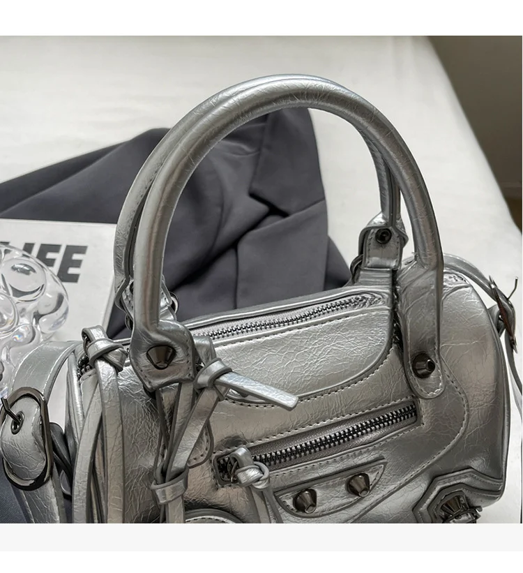 Geantă crossbody cu un singur umăr, de înaltă calitate, cu design de nișă, cilindrică de mână pentru femei, nouă primăvară 2024_voghion.com