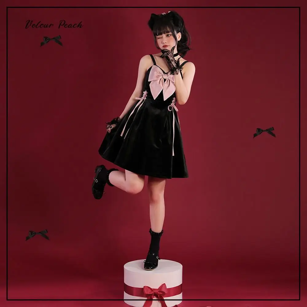 

2023 Kawaii Lolita Jsk Dress Bandage Slim Dress Sexy Sleeveless Women Dresses Y2k Vestidos De Mujer Sweet Cute Dress for Women