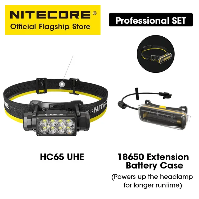 ライト・ランタン NITECORE HC65 UHE 2000lm 4000mAh Nitecore HC65 UHE 2000 Lumen USB-C Rechargeable Headlamp +