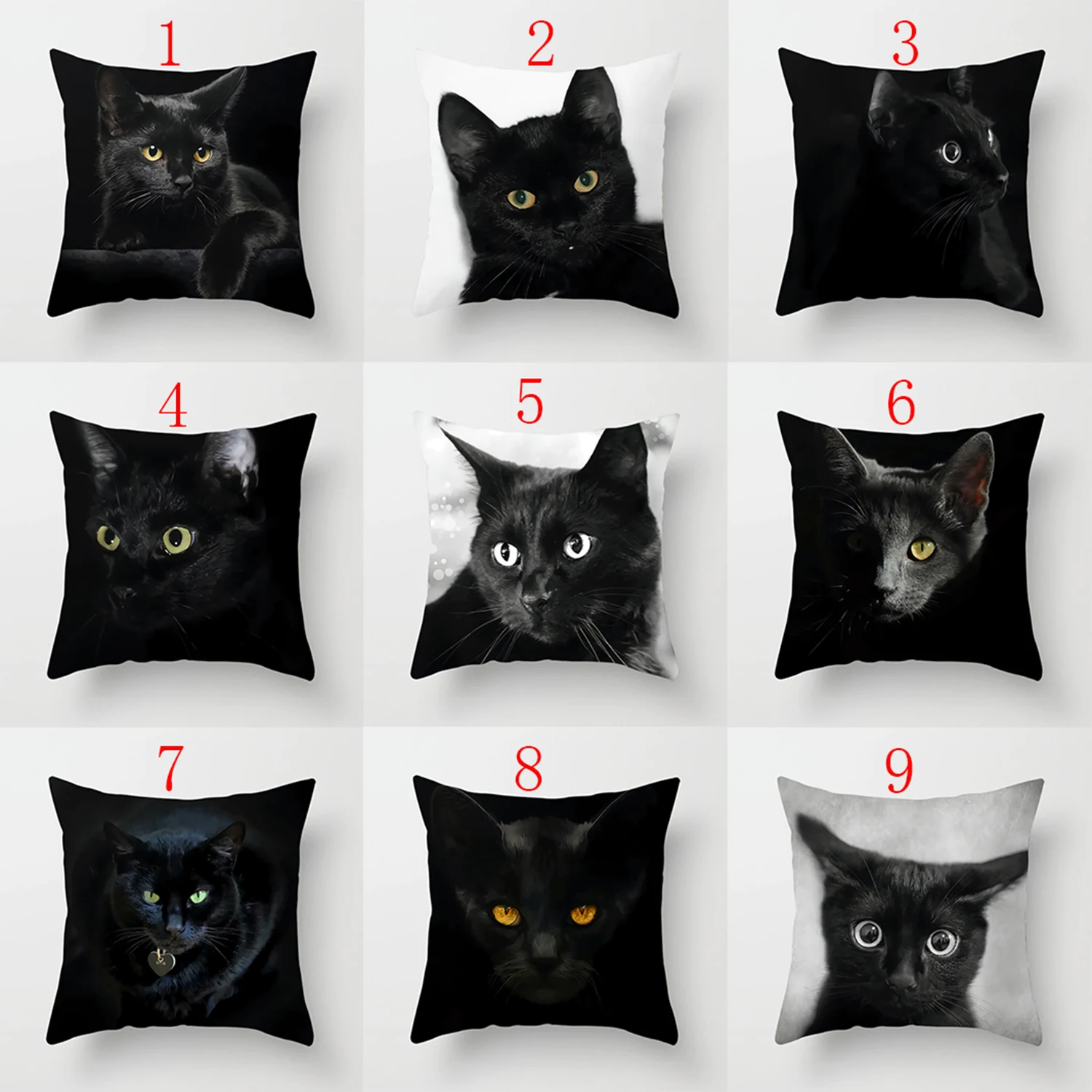 Home Decoration Black Cat Pillowcase Decorative Printing Square Car Sofa Cushion Cover Shaped 45*45cm cushion cover decorative cushion throw pillow