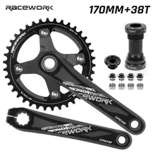  bicycle crank chainwheel  104BCD MTB Bike Crankset Aluminum Alloy With Bottom 170mm crank black 32T 34T 36T 38T plate 