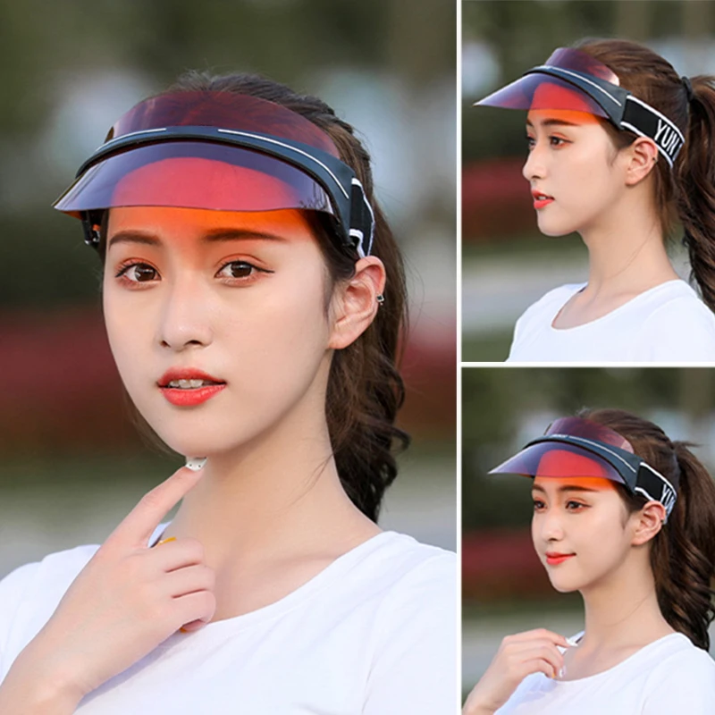 Sun Visor Hats Colorful Wide Brim Sun Protection Cap Headwear For Sports Outdoor Activities