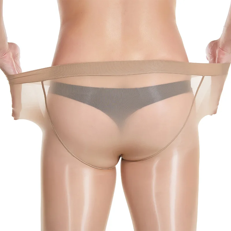 Sexy Oil Gloosy Shiny Pantyhose Man High Waist Peni Pouch Lingerie Stockings Sexy Transparent Tights Nylon Stocking Long Legging men leggings