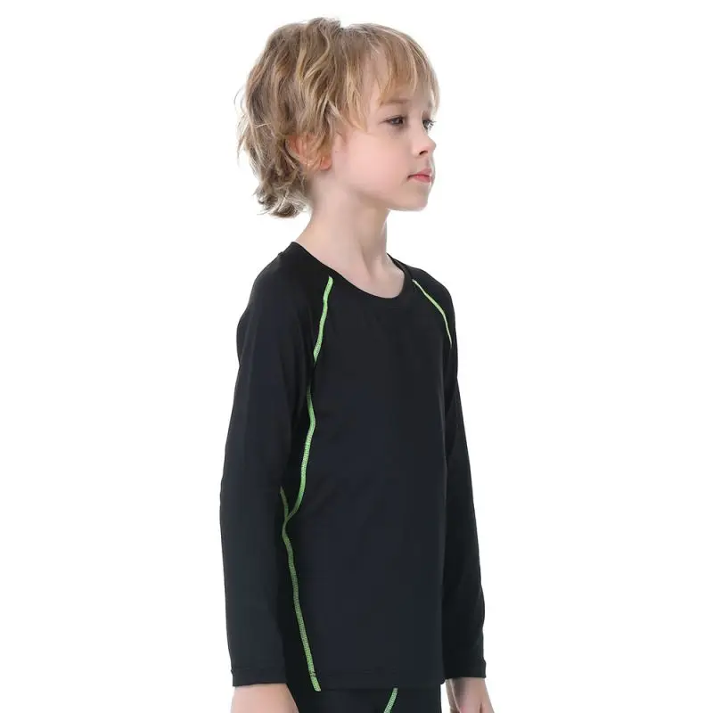 Kids Boys Sports Compression T-shirt Long Sleeved Velvet Sportswear 20 S028c7c9de29647f5a121f62baee5633fw