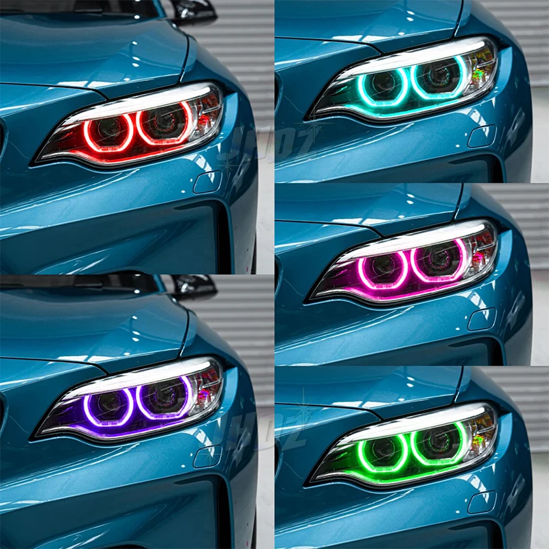 BMW 2 시리즈 F22 F23 F87 M2 옐로우 레드 엔젤 아이즈 DRL LED 칩 보드 63117388923 제논 헤드라이트 주간 주행등