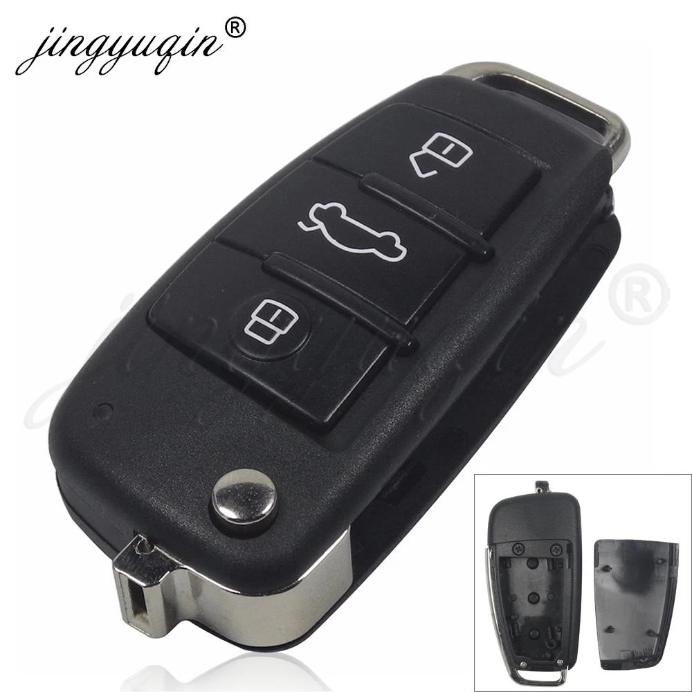 Replacement Folding Flip Remote Car Key Shell Case 3 Button for AUDI A2 A3 A4 A6 A6L A8 TT
