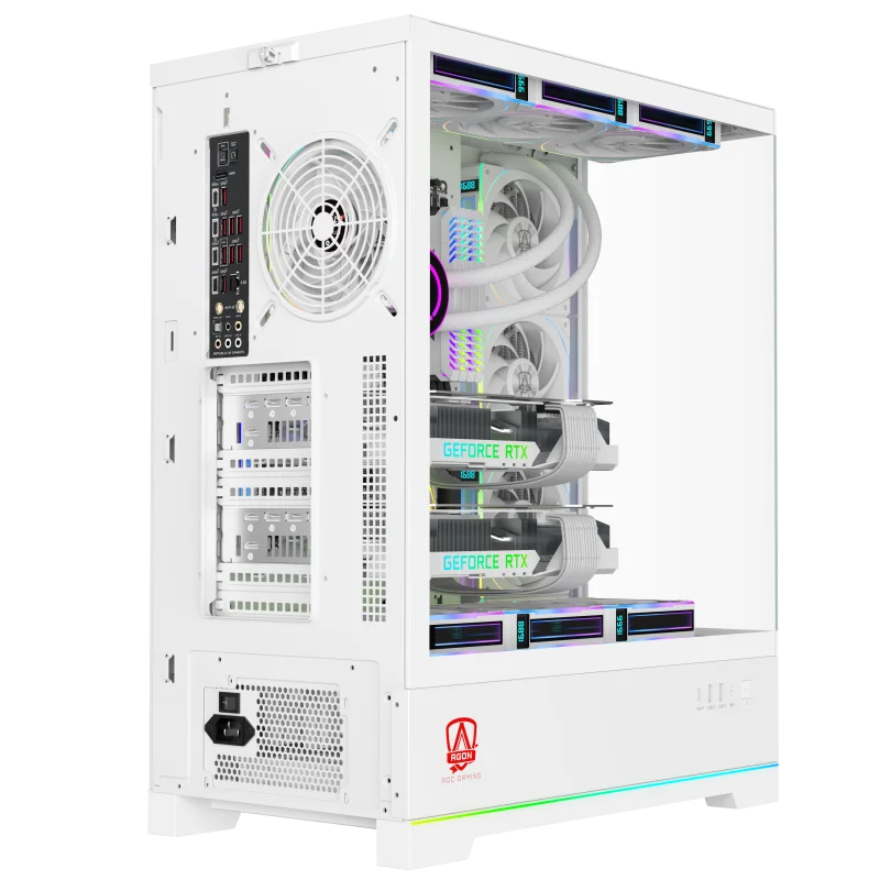 AOC ACG880W EATX Gaming PC Case Desktop 270 &deg; Digital Display Sea View Room Support Dual Graphics Card 480 Water Cooling