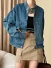 Korean Chic Stand Neck Unique Button Casual Denim Jacket Safari Style All Match Short Coat Women 2024 Spring Autumn X798 1