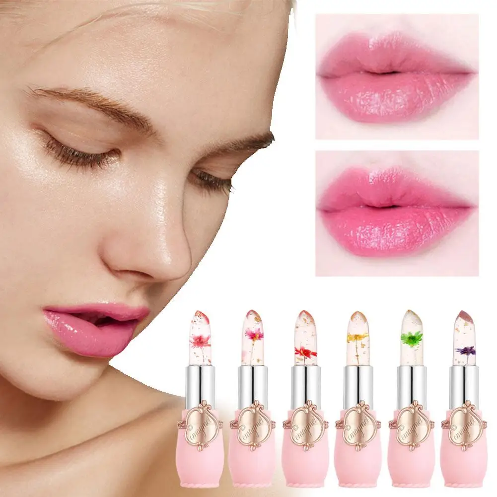 Jelly-like Lipstick Waterproof Long Lasting Moisturizing Temperature Change Gloss Repair Transparent Lip Balm Lipstick Lip E7M9