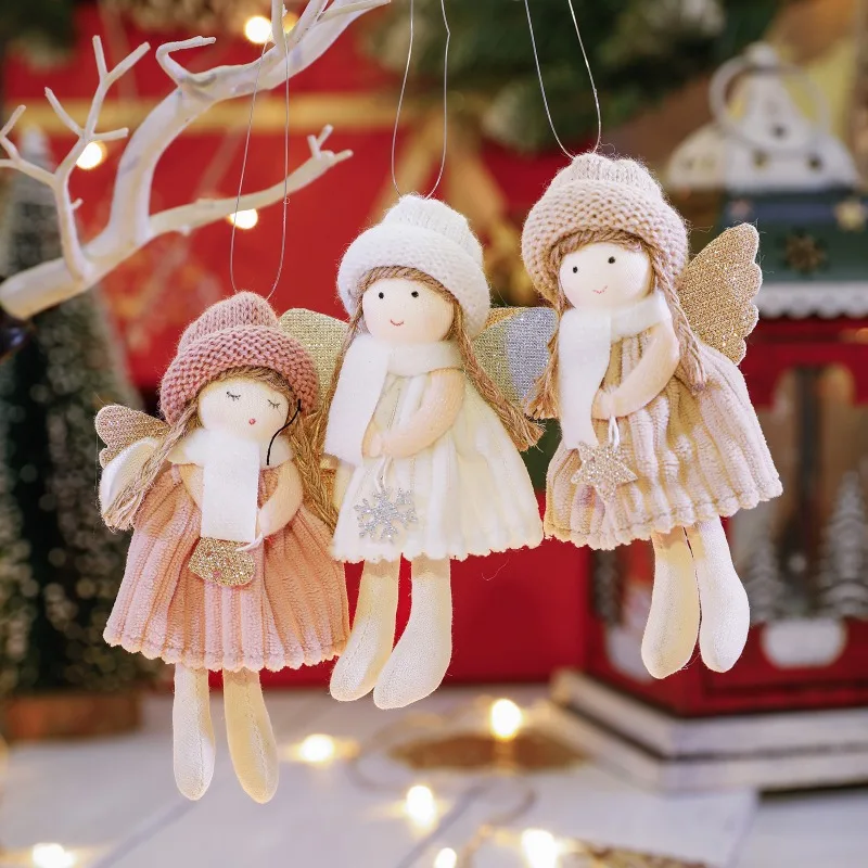 Christmas Decorations Christmas Ornaments Red Angel Girl Doll Christmas Tree Decorations New Year Noel Pendant Xmas Gifts Navidad Party Supplies