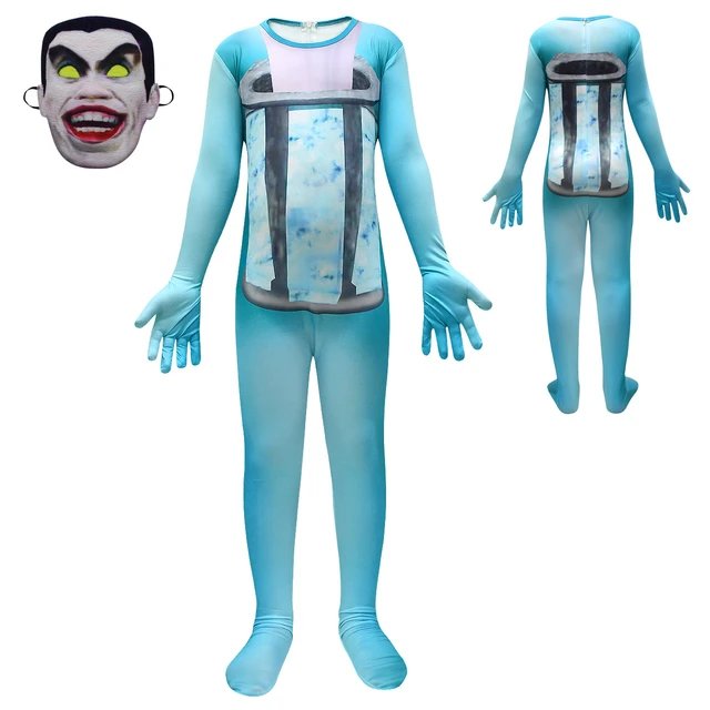 Halloween Skibidi Toilet Game Cos Costume Toilet Man Sound Man Fancy  Jumpsuit