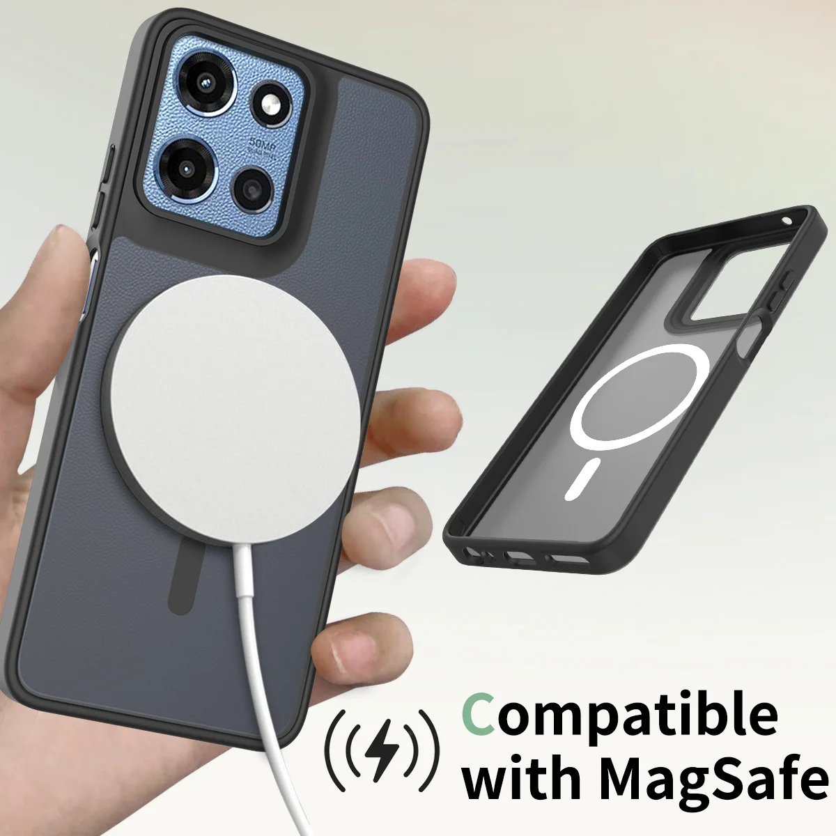 Matte Magnetic Case with MagSafe Compatibility - Drop Protection Slim Translucent Cover