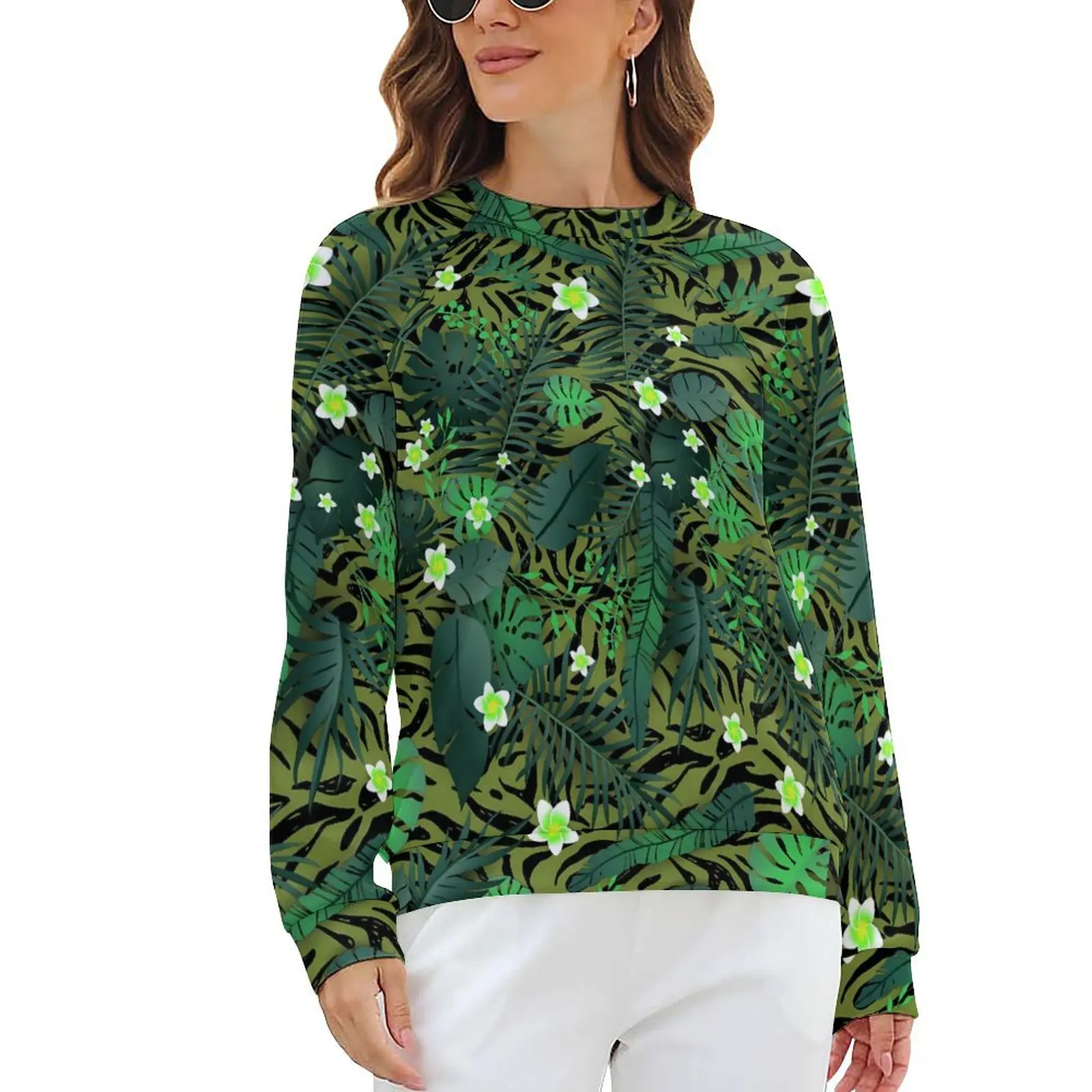 

Elegant Floral Hoodies Modern Flowers Harajuku Oversize Hoodie Ladies Long Sleeve Y2k Design Casual Clothes