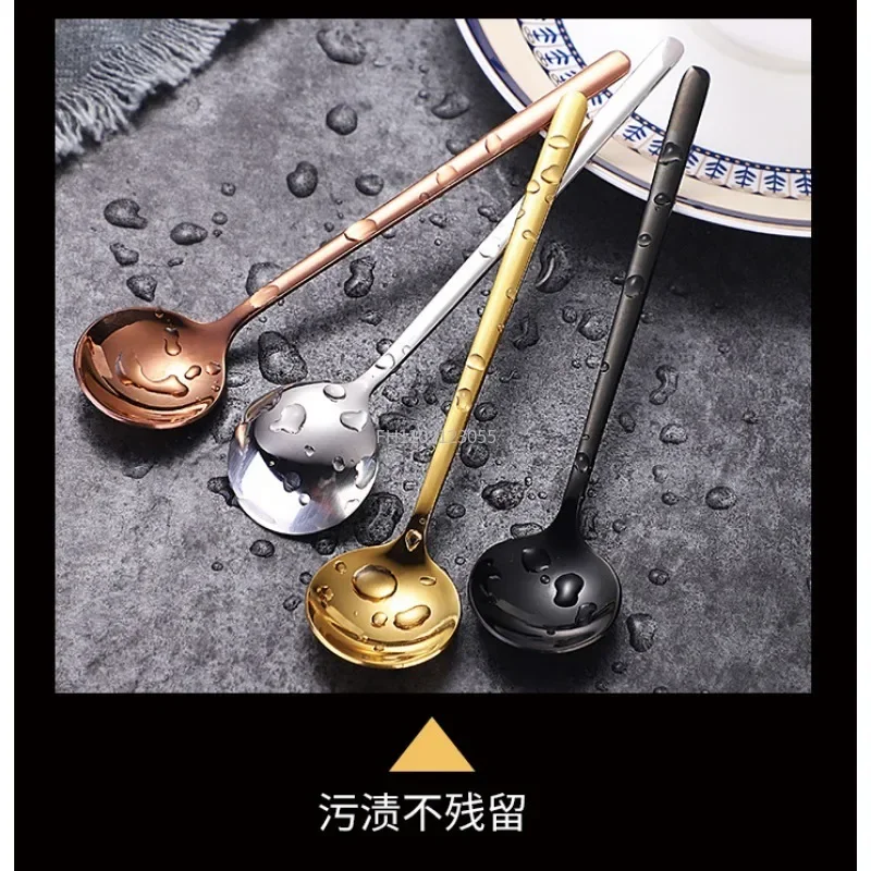 304/410 Stainless Steel Teaspoons 13cm Mini Spoons Mirror Polished Metal Coffee Spoon Small Round Spoon Kitchen Tableware