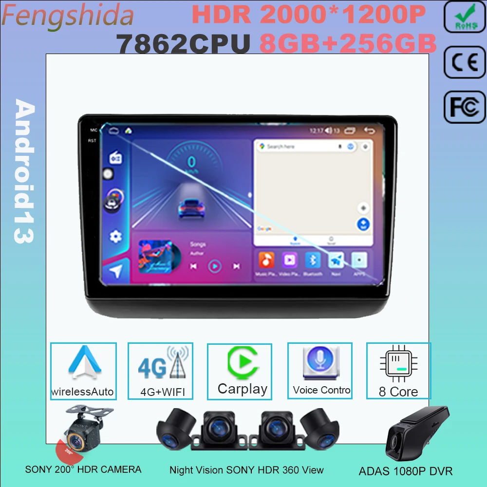 

7862CPU Android 13 For Jeep Grand Cherokee WK2 2013 - 2020 Car Dvd Auto Radio Stereo Multimedia Player GPS Navigation5G WiFi DVD