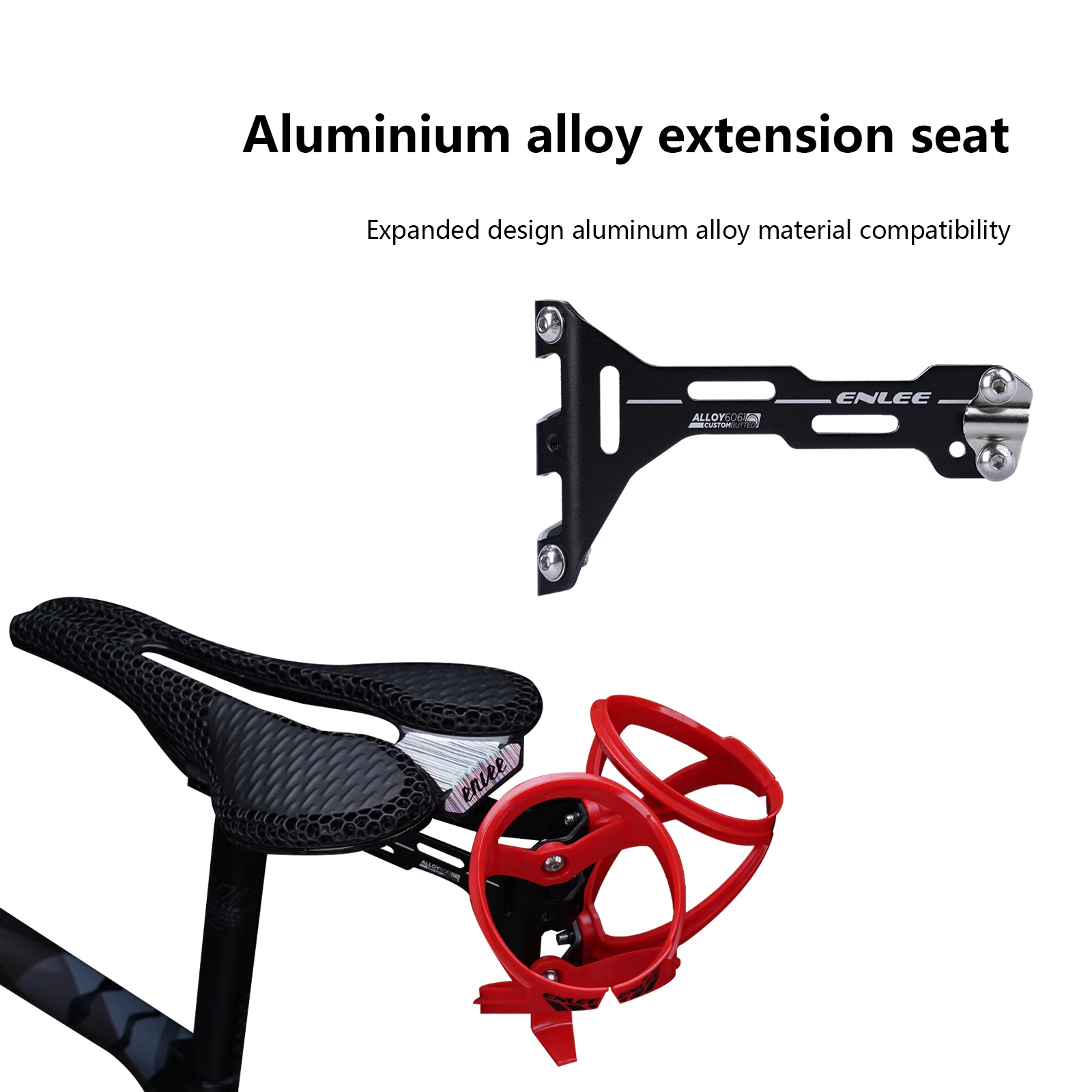 ENLEE Bicycle Water Bottle Cage Extension Bracket Aluminum Alloy Mountain Bike Road Bottle Saddle Conversion Stand
