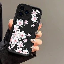 Elegant Floral Soft Silicone Matte Phone Case Cover for Realme C65 5G (Black - SY889)