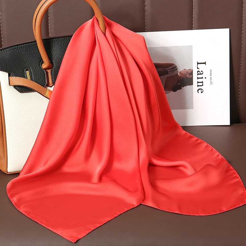 Luxury Silk Square Scarf - 21 Colors 70cm Neck Tie Shawl Womens Hair Bandana  Headscarf