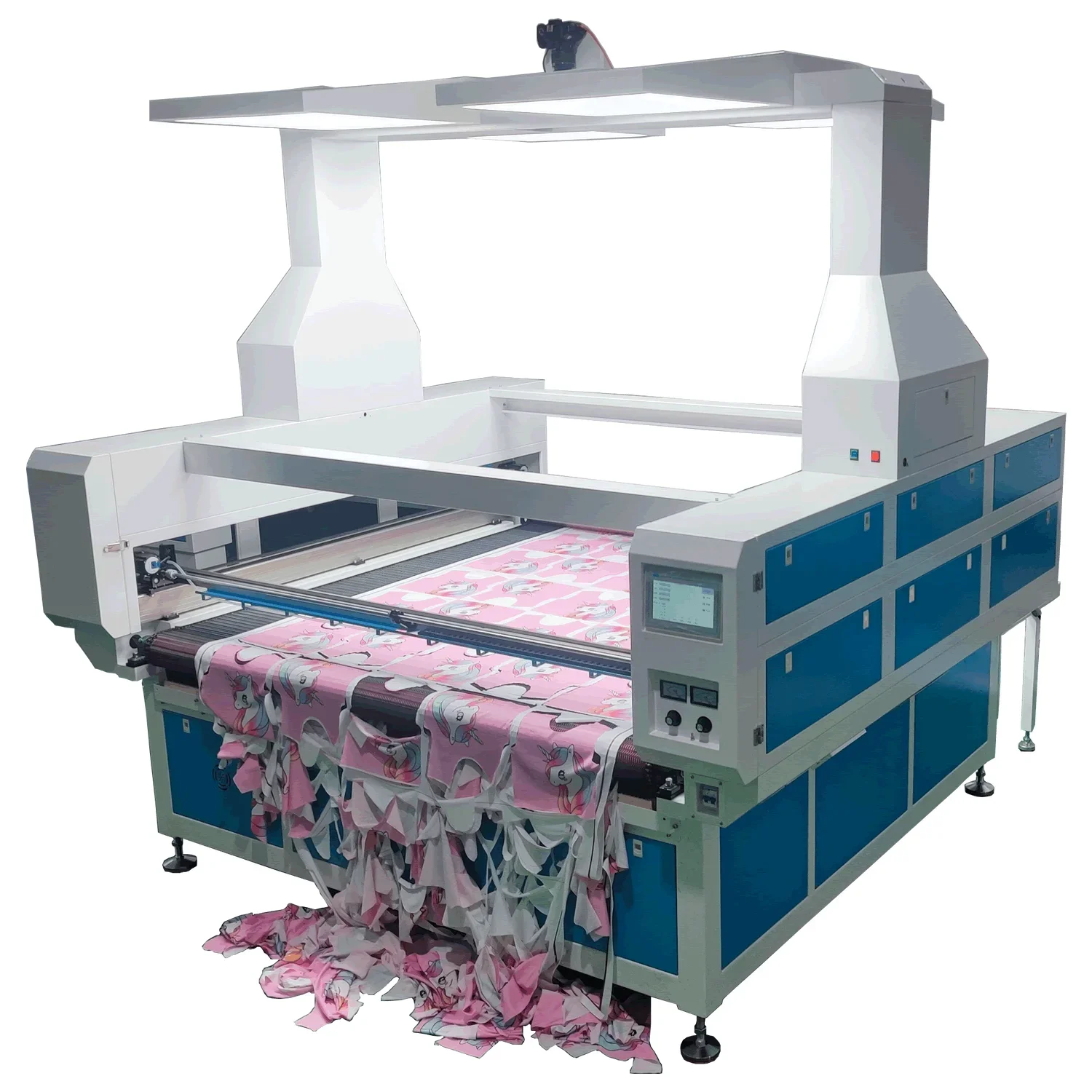 Top Quality Cut Laser Fabric Printed Sublimation Fabric Laser Cutting Machine With 2 Asynchronous Cutting Head