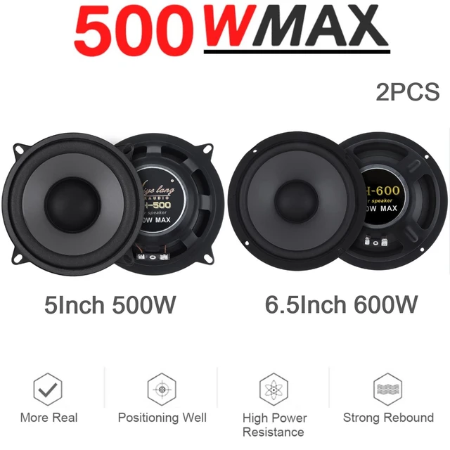 Par Altavoces Coche 6 600 W Máx., Vías, Audio Completo, Twe