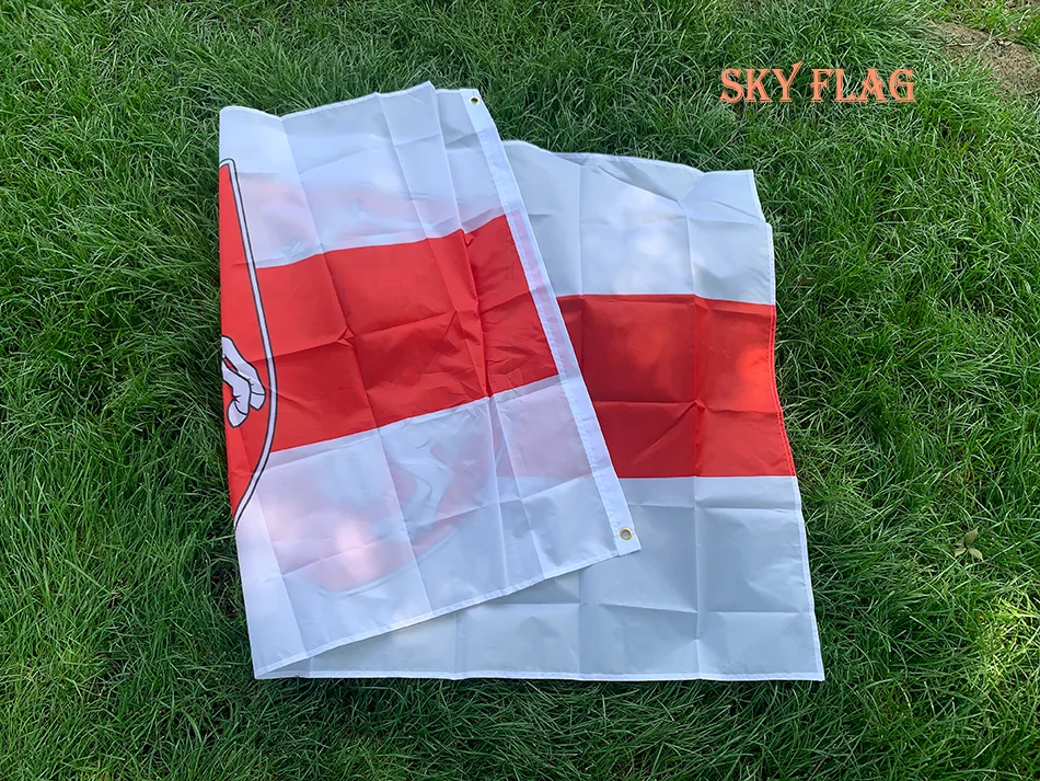 SKY FLAG Weißrussland Weißer Ritter Pagonya-Flagge, 90 x 150 cm, Polyester, belarussischer Ensign mit Wappen, Flagge zur Dekoration – Detail 6