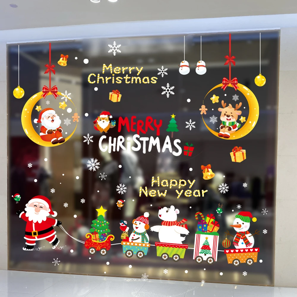 Bow Christmas stickers home windows without trace static electricity stickers holiday decoration, children's room glass