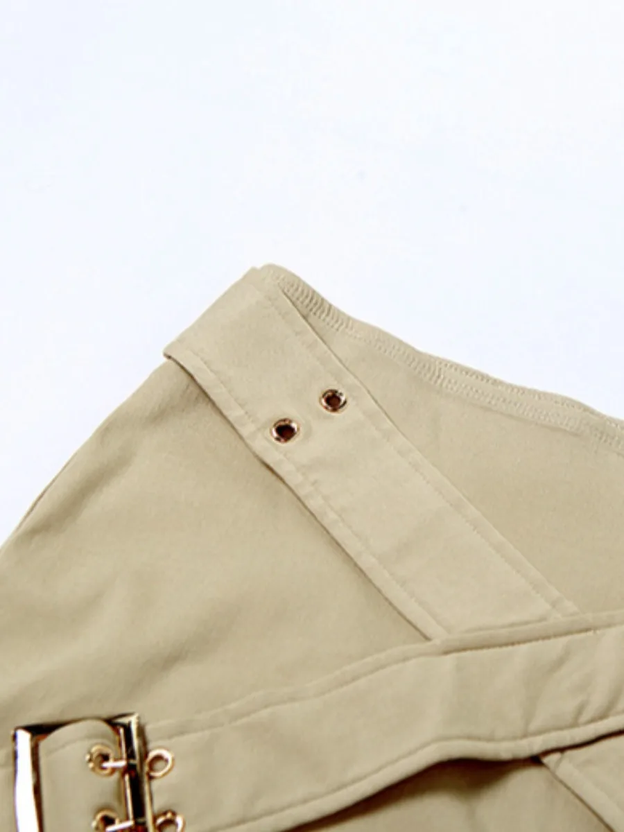 LW Mid Waist Belt Design Skirt Fashion mini skirt Women Sexy Hot Girl Tight Bag Hip Skirts Female Slim Short Skirts