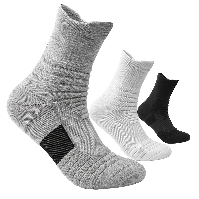 3 paare/los Herren socken Kompression strümpfe atmungsaktive Basketball-Sport-Rad socken feuchtigkeit transportierende hochela tische Schlauchs ocken – Detail 11