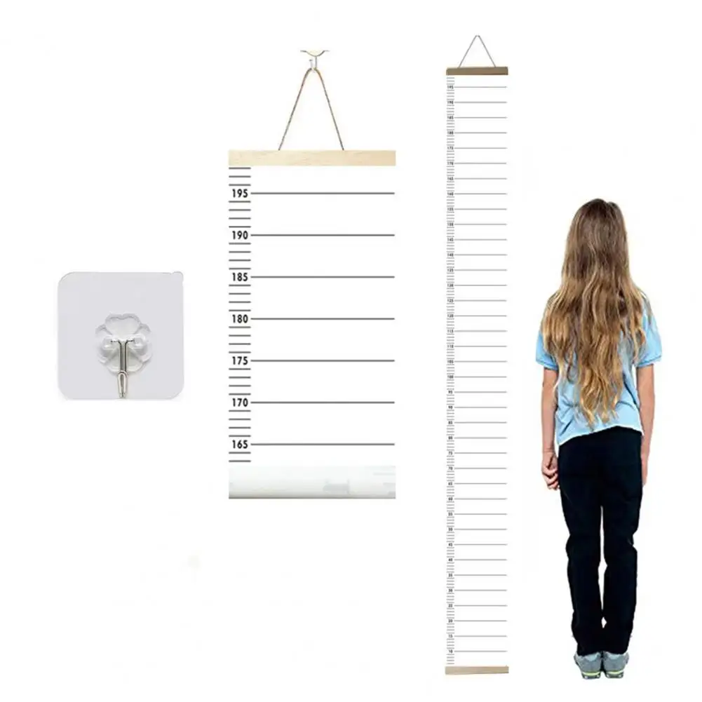 Kids Room Decor Accessory Children's Growth Chart Wall Hanging with Cartoon Animal Print for Boys Girls for Bedroom Wall