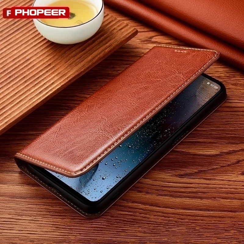 Luxury Genuine Leather Flip Wallet Case - Elegant Design and Premium Protection