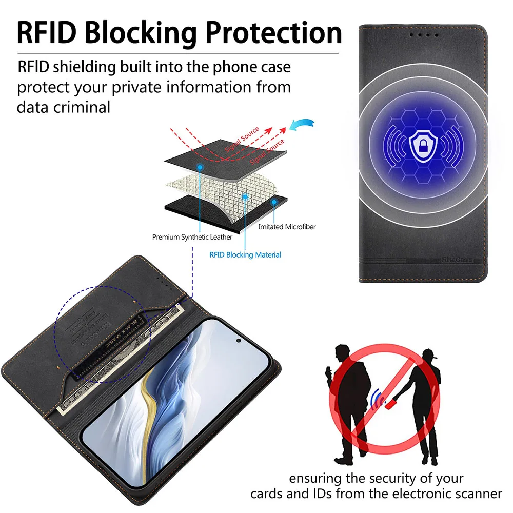 Magnetic Leather Wallet Flip Phone Case Back Cover