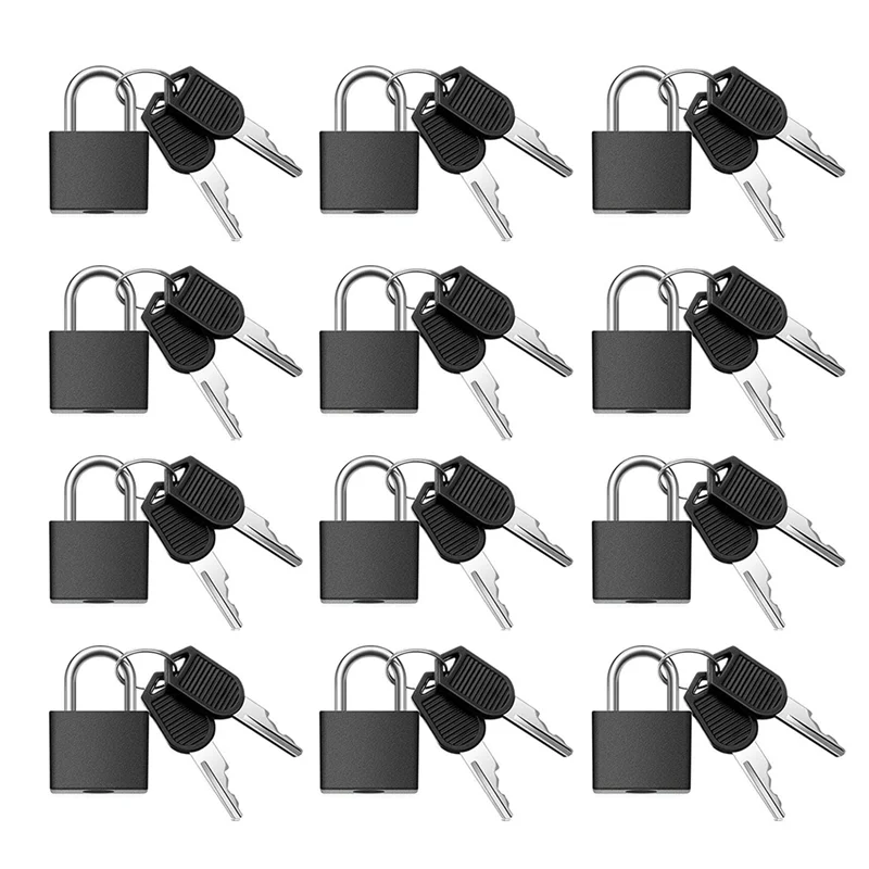 12 Pack Suitcase Locks with Keys,Small Luggage Padlocks Padlocks Keyed Padlock for School Gym Classroom Matching Game