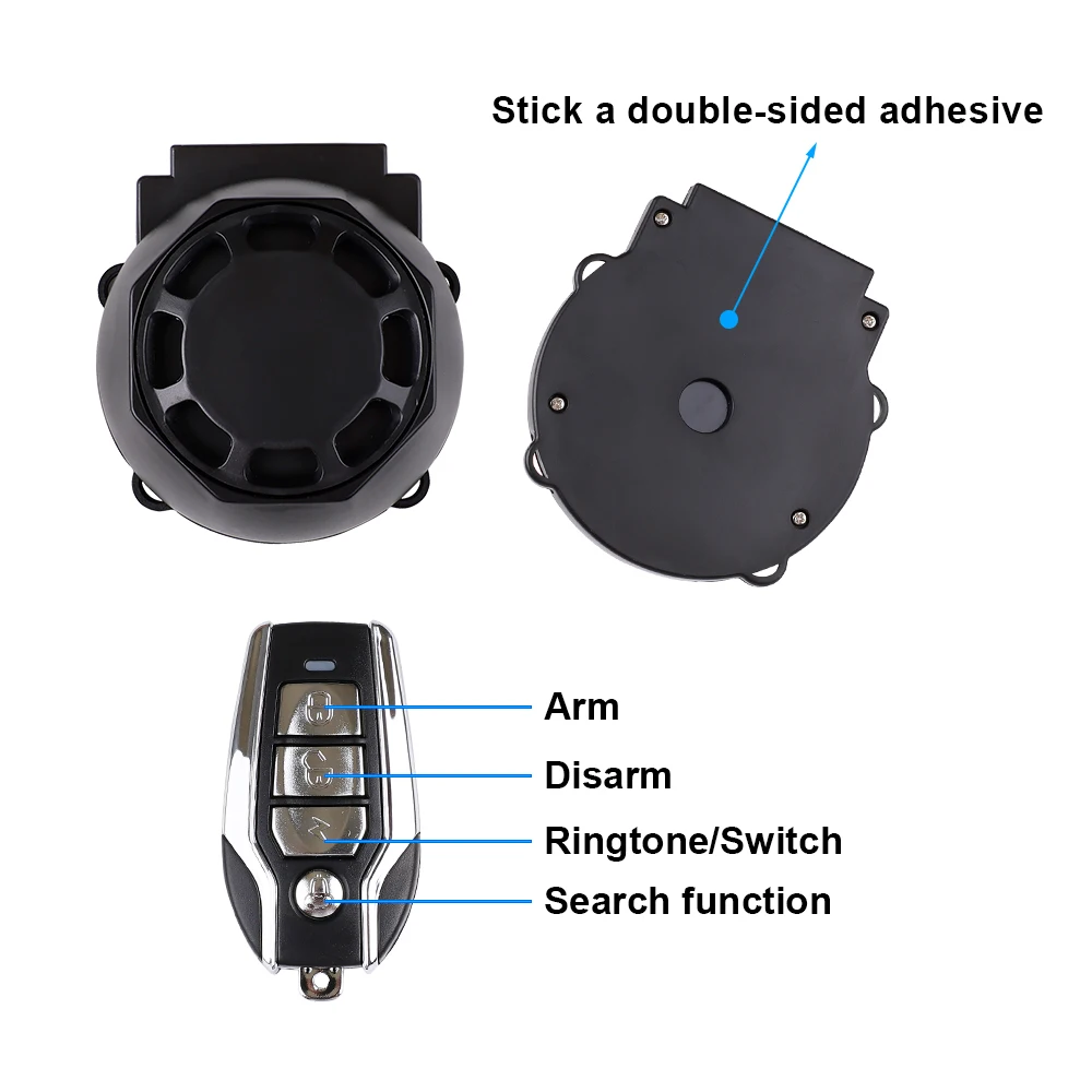 Waterproof Anti-theft Motorcycle Alarm Car Anti-theft Alarm Anti-interference Metal Antitheft Products E-Bike 120dB Sound