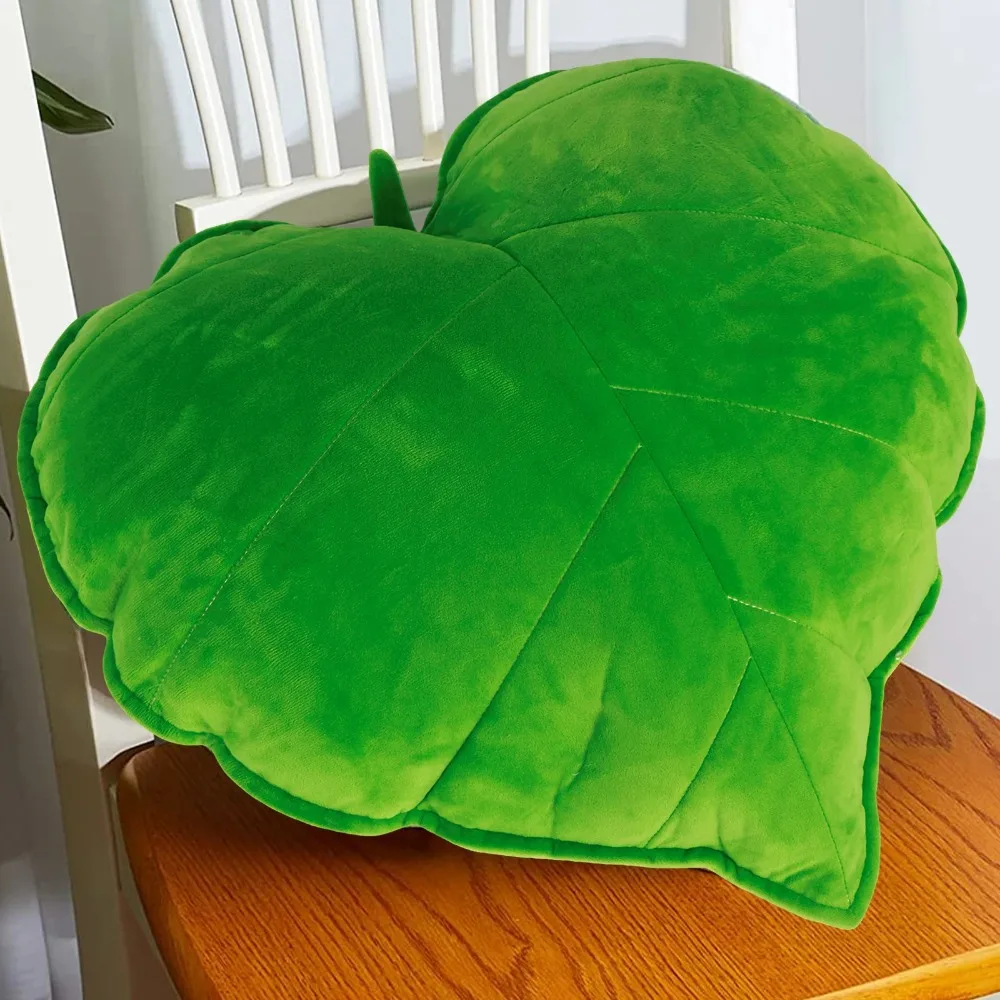 3D Leaf Throw Pillow Decorative Plant Pillow Soft Plush Leaf Shaped Cushion Novelty Plush Backrest Pillow Plant Sleeping Cushion 6