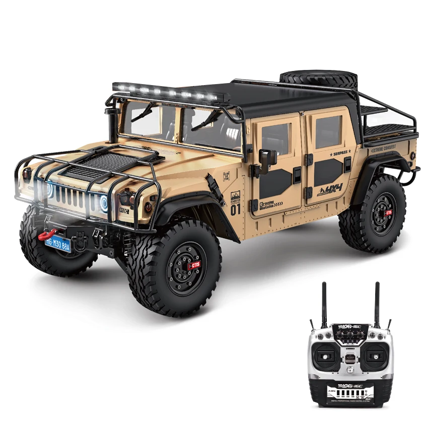 HG 1/10 RC Off-road Truck for 4x4 Pick-up Crawler Car P415A Upgreded Version Painted Sound Light Model Gift Toys TH21811 4