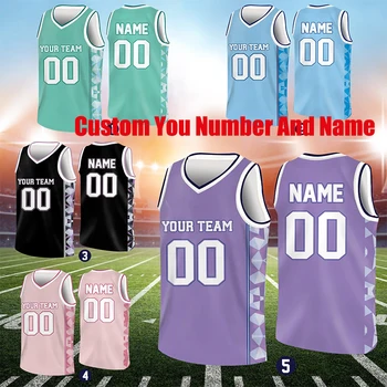 Custom Basketball Jersey Team Name Number 2025 Fashion Women Men Kid Sleeveless Basketball Jersey Basketball Fan Lovers Players 1