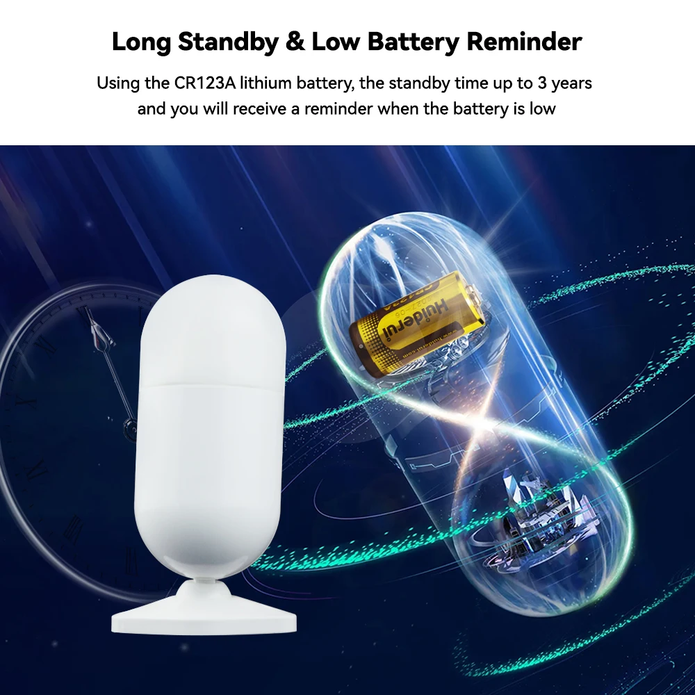 Meian PIR Motion Sensor Security Alarm Tuya Wireless Linkage Infrared Detector Zigbee Smart Home Life APP Control Compatible 5