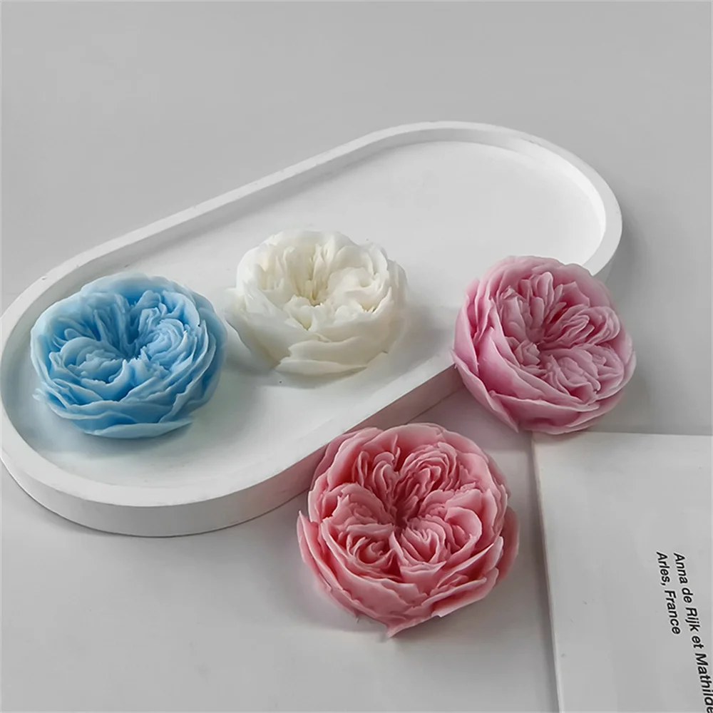 Flower Silicone Candle Mold Food Grade Rose Flower Scented Candle Mould Diy Handmade Soap Making Chocolate Cake Mold Baking Tool silicone mold