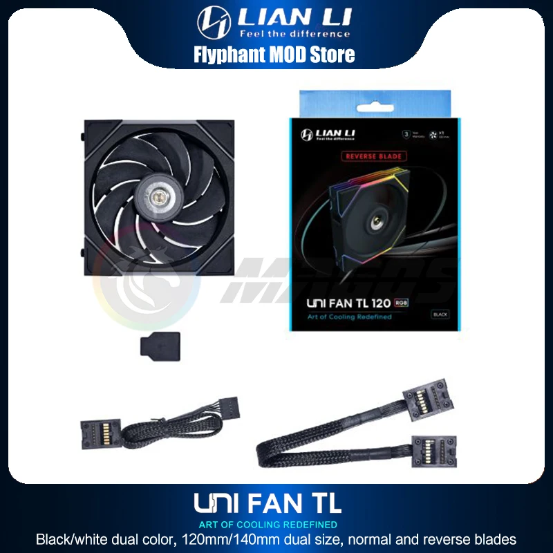 Forward e Reverse Computer Case Fan Watercooler Uni Fan Gen.4th 90cfm 2002600rpm L-connect 3 Pcs Pack li Tl120 Tl140