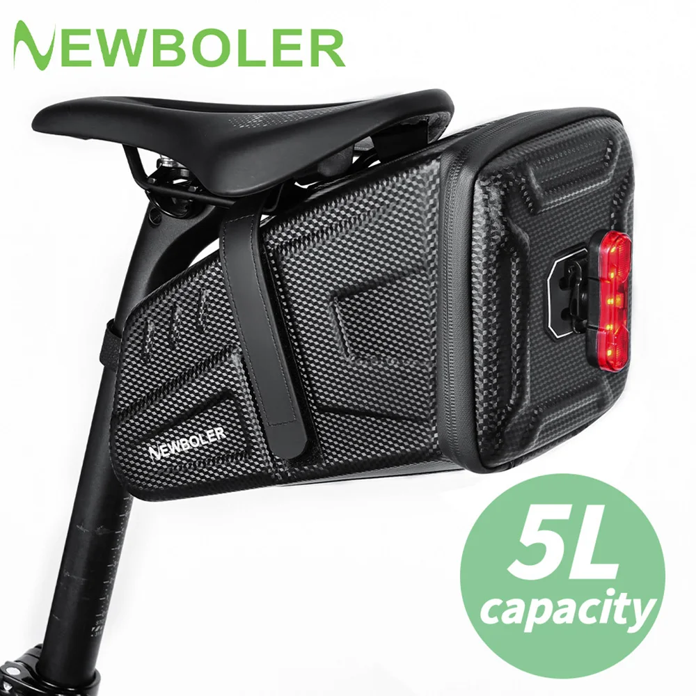 NEWBOLER 자전거 가방 대용량 뒷좌석 방수 EVA 안장 가방 MTB 도..