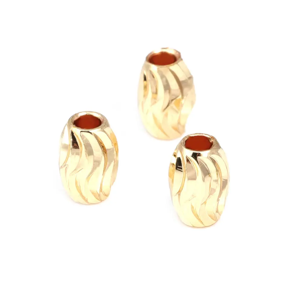 Cuentas de Brass Doradas de 18K Diseño Ovalado Cilíndrico Suministros para Hacer Joyería DIY - details 17